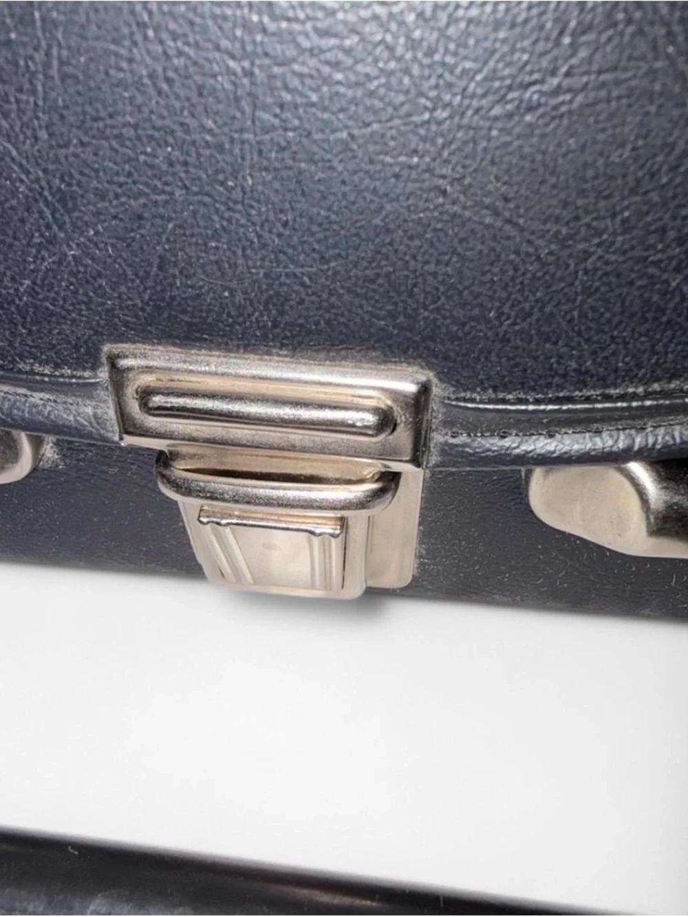 Black Leather cassette case with Silver Hardware